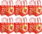 Tiny Mills Strawberry Party Favor Bags Treat Bags with Handles Candy Bags for Birthday Party ,12 Pack